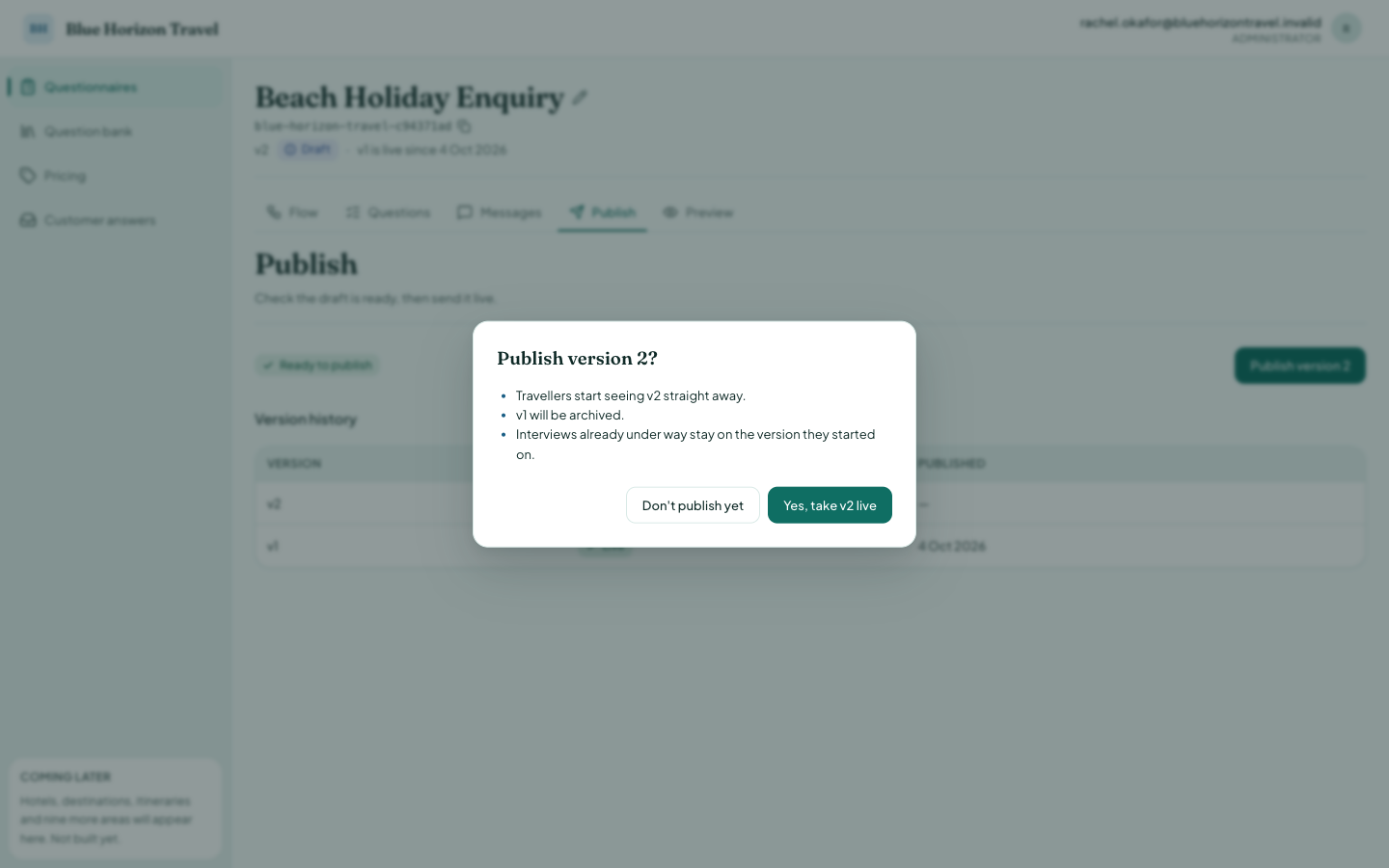 Publishing v2 archives v1